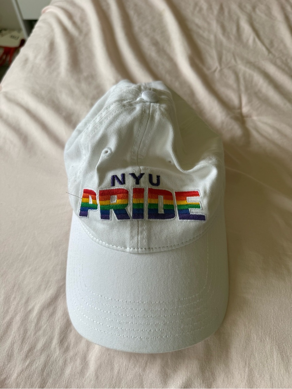 Pride White Baseball Cap NYU